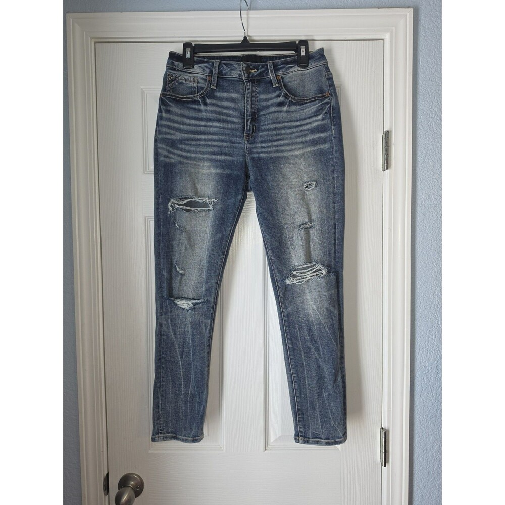 Buckle Black Ankle Skinny Jeans Womens 29 Blue Distressed Grunge